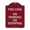Signmission Fire Zone No Parking No Stopping Heavy-Gauge Aluminum Architectural Sign, 24" x 18", BU-1824-23971 A-DES-BU-1824-23971 - alternate 1